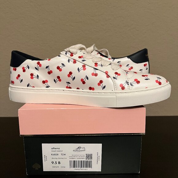 New KATE SPADE "Athena" sneakers with cherries  w/box 9.5 - Picture 1 of 4